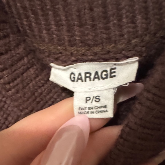 Garage Brown Ribbed Knit Crop Tank - Picture 2 of 2